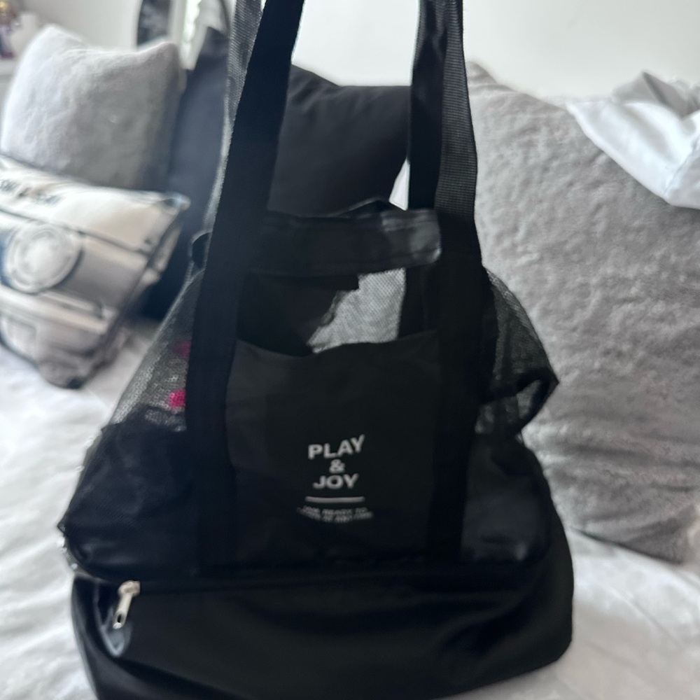 Black Mesh Tote Bag